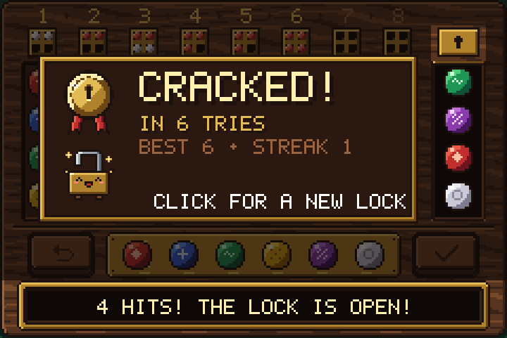Screenshot: cracked screen with medal and Pip cheering, drawer open
