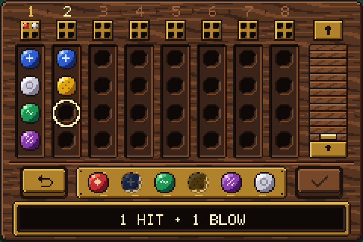Screenshot: first column filled, second column in progress